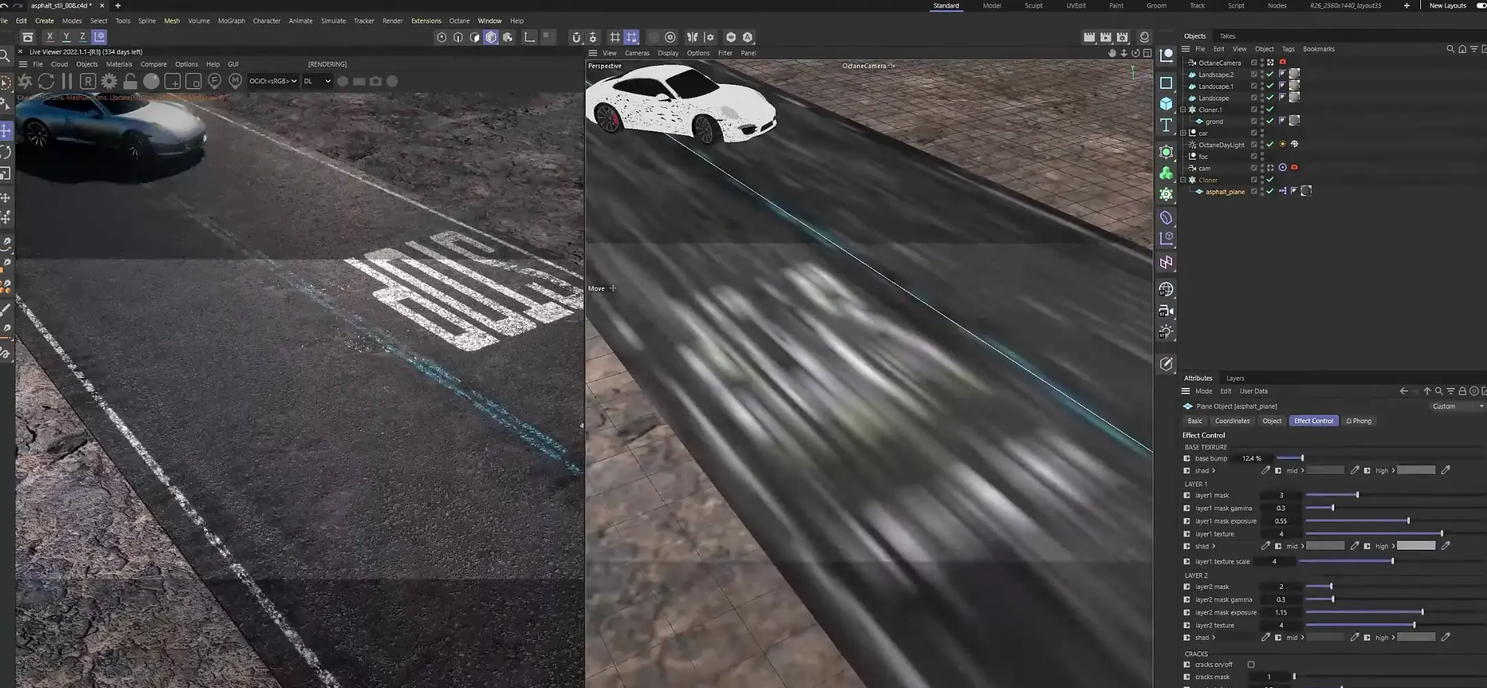 C4D柏油公路柏油路预设汉化版 Asphalt Road Generator 1.02[Cinema4D/Octane/Xpresso]