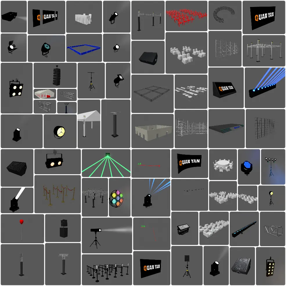 C4D高效舞美设计利器QYStageLight全功能灯光插件含丰富预设模型一键安装即用